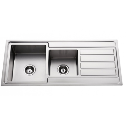 COOPER Quality Cube Square Kitchen Sink Double Bowl with Drainer 1080X480X215