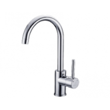 WELS Round Cylinder GooseNeck short Bathroom Basin Sink Flick Mixer Tap Faucet