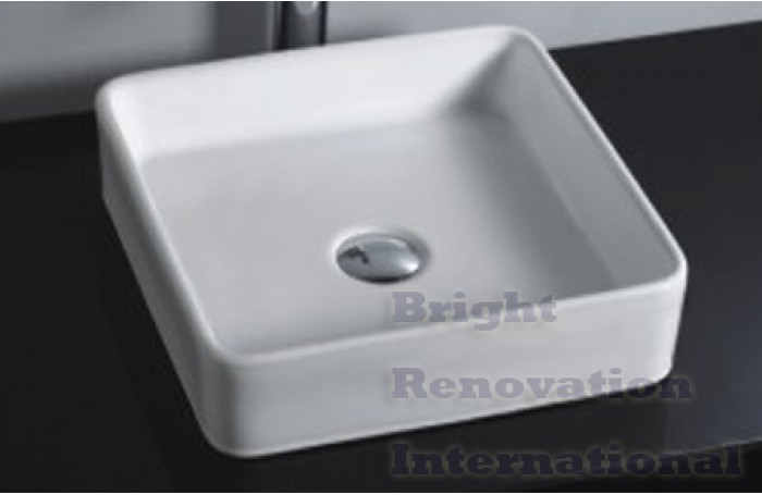 Brand New Above Counter Bathroom Vanity Square Bench Top Ceramic Basin C582