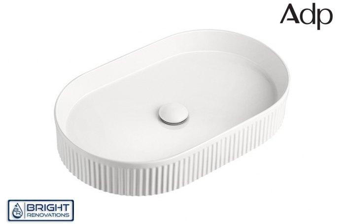 ADP Pill Fluted Above Counter Ceramic Basin