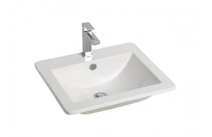 Flinders Bathroom Vanity Square Bench Top Ceramic Drop In Basin 9050