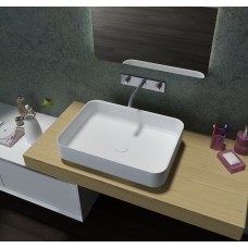 PLATI SlimLine White Bathroom SOLID SURFACE STONE Vanity Sink Basin Bowl