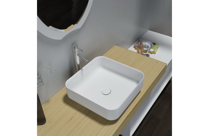 PURA SlimLine White Bathroom SOLID SURFACE STONE Vanity Sink Basin Bowl