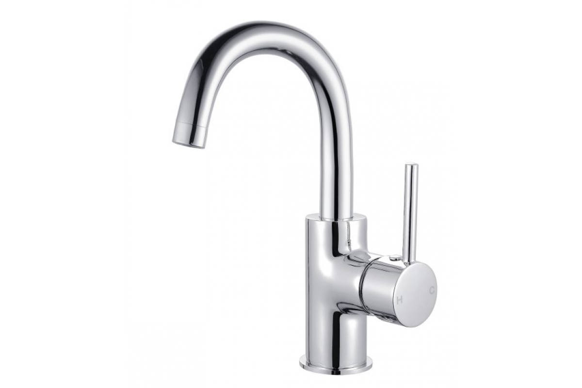 Brand New Round Cylinder WELS Bathroom  Basin Flick Mixer Tap Faucet 