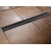 VIVO WATTLE Matt Black Shower Floor Channel Waste Grate Drain With Flanges 900MM