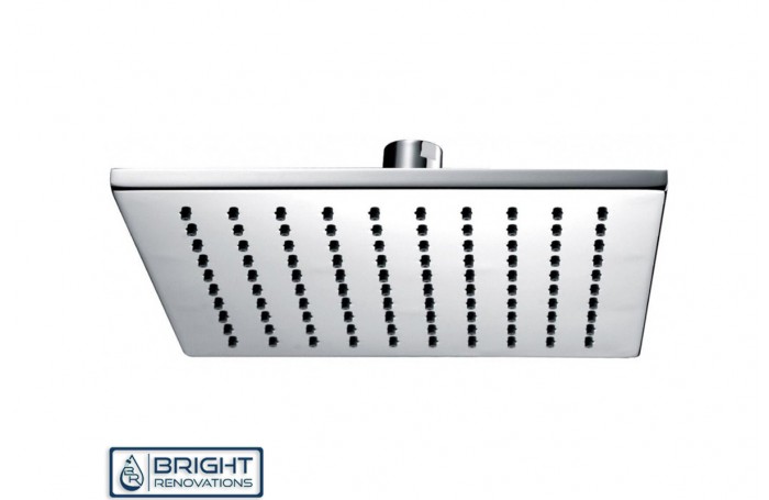 Bathroom WELS  SQUARE Rain Brass Chrome Thin Shower Head 250mm On Sale