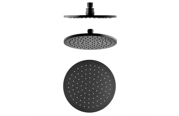 MATT BLACK WELS Bathroom ROUND Rain Thin 200mm Shower Head