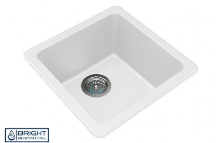 Granite Quartz Stone Kitchen/Laundry Sink Single Bowl Top/Under Mount 422mm