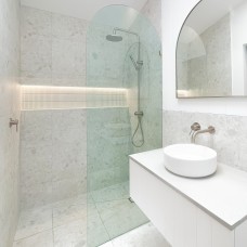 Arched Frameless Shower Panel