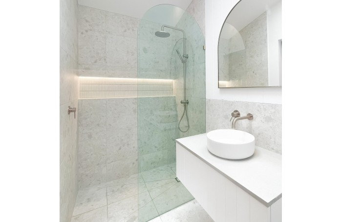 Arched Frameless Shower Panel