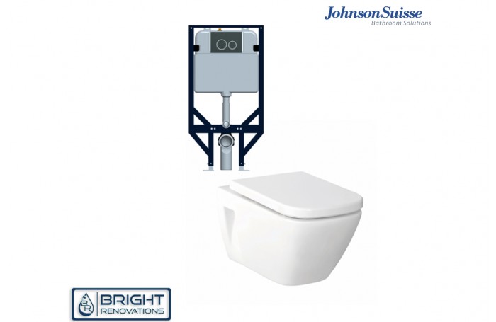 Johnson Suisse Gemelli Econoflush Inwall/ Wall Hung Toilet Suite