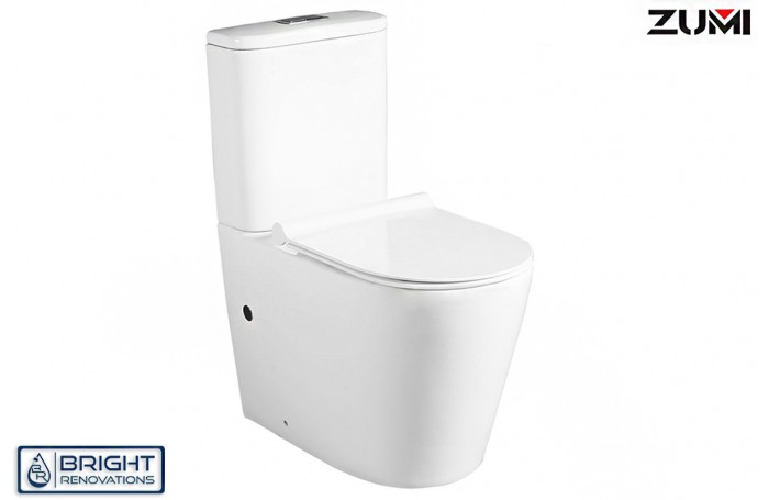 Zumi Vera Wall Faced Extra High Toilet Suite with Whirlpool Flushing