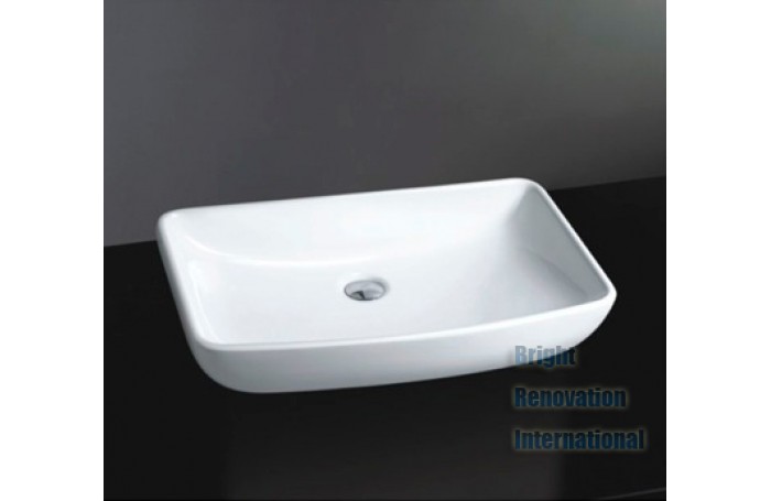 Designer Above Counter Bathroom Vanity Square Bench Top Ceramic Basin I582