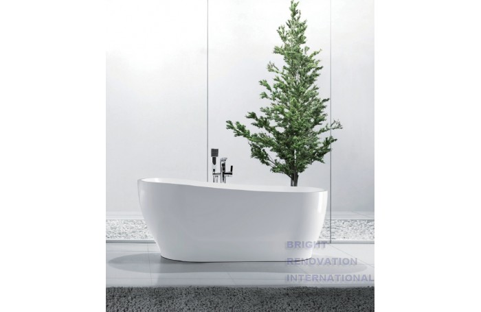 INGOT Thin Edge Bathroom Freestanding Acrylic Slim BathTub 1700MM