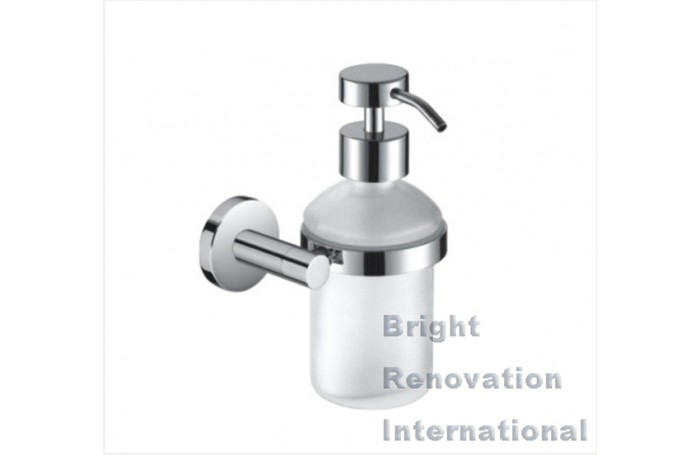 ROYAL Round Bathroom Accessory Solid Brass Chrome Glass Soap Dispenser