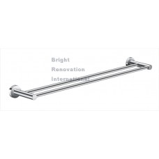 ROYAL Round Bathroom Accessory Solid Brass Chrome Double Towel Rail 600mm