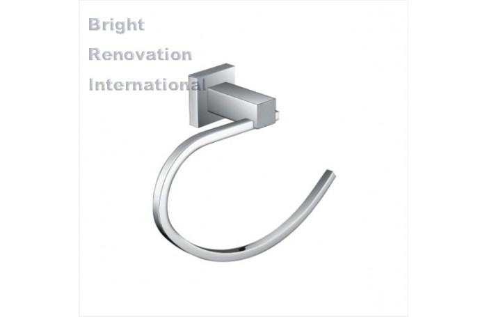 STREAM Square Bathroom Accessory Solid Brass Chrome Towel Ring Holder
