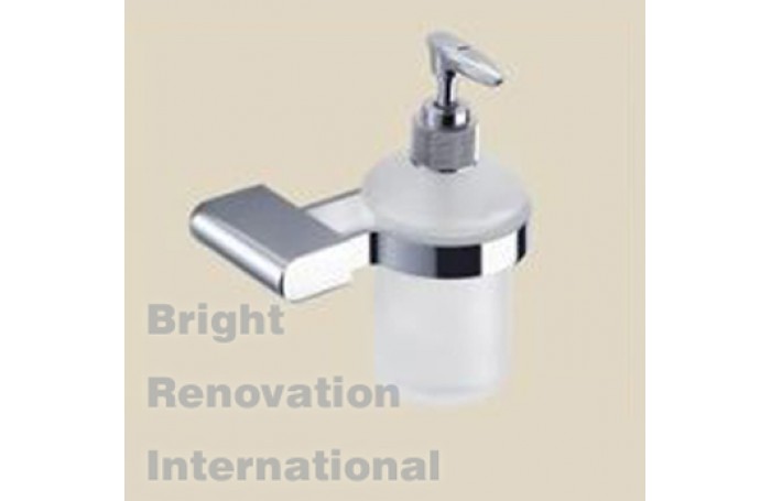 OBLATE Bathroom Accessory Solid Brass Chrome Glass Soap Dispenser