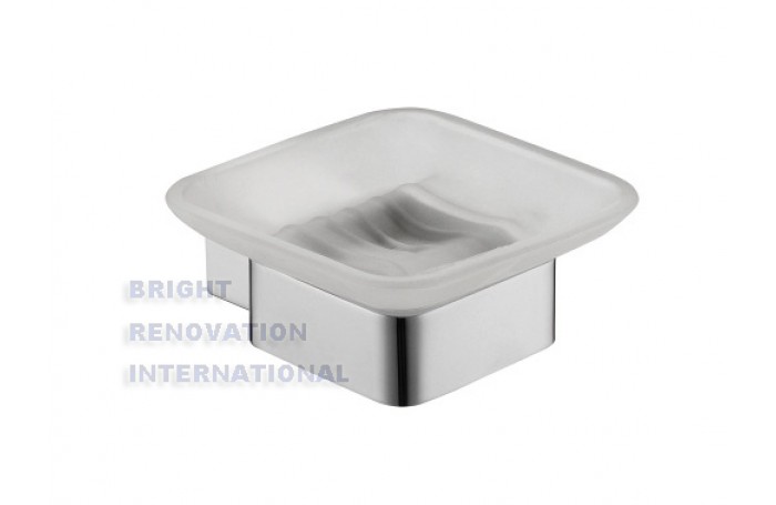 Designer MILAN Square Glass Soap Dish Holder Bathroom Accessory
