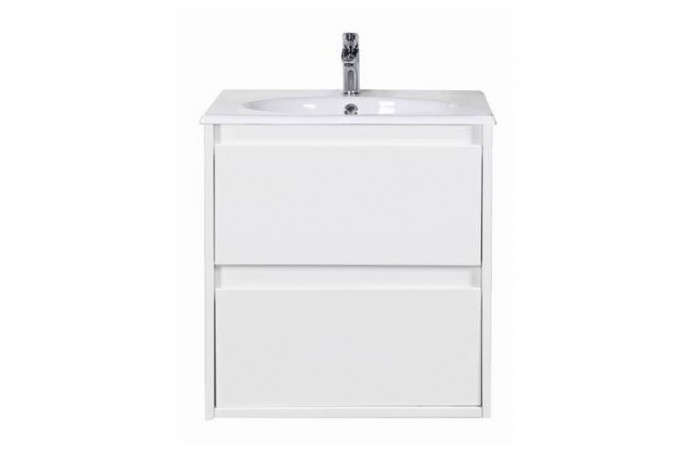  REVO Bathroom White Double Drawer Vanity 600mm