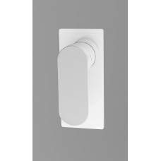 ECCO WHITE & CHROME Oval Bathroom Shower Bath Wall Flick Mixer Tap Faucet