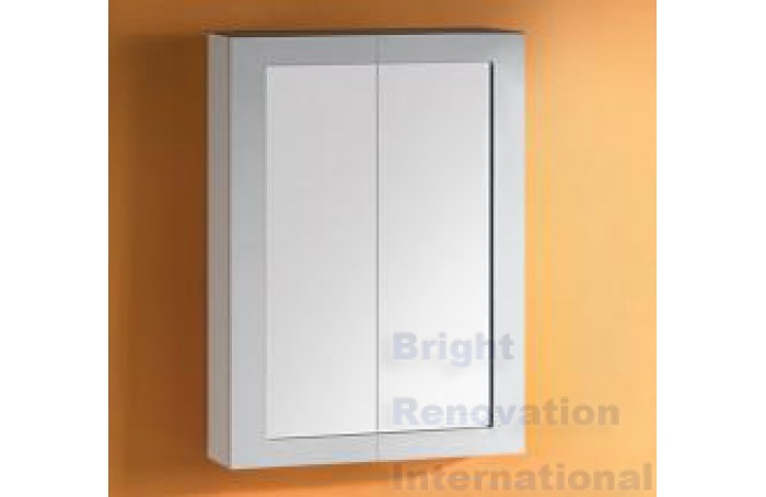 Bathroom Shaving Mirror Cabinet With 2 Pack Poly FRAME 600 x 750