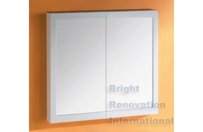 Bathroom Shaving Mirror Cabinet With 2 Pack Poly FRAME 900 x 750