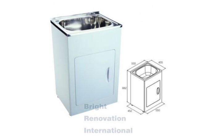 Drop In Stainless Steel Laundry Tub Cabinet 35 Litres 