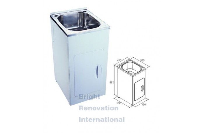Drop In Stainless Steel Laundry Tub Cabinet 35 Litres COMPACT