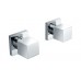  Bathroom CUBIC Square Brass Chrome 1/4 Turn Shower Bath Wall Top Tap Set