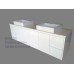 GLEN Bathroom White Double Square Basin Bowl Above Counter Stone Top Vanity 1800mm