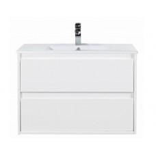 REVO Bathroom White Double Drawer Vanity 750MM