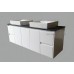 GLEN Bathroom White Cabinet Stone Top Double Above Counter Basin 1500MM