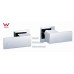 WELS Bathroom Square Cooby Wide Brass Chrome 1/4 Turn Shower / Bath Wall Tap Set