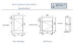 Technical drawing of a Revit Compact Powder Room Vanity 465 from Bright Renovations. Dimensions: Floor-standing option is 450mm wide by 860mm high; wall-hung option is 450mm wide by 540mm high. Includes side and front views.